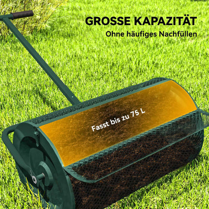 75L Metal Compost Spreader with Adjustable T-Handle