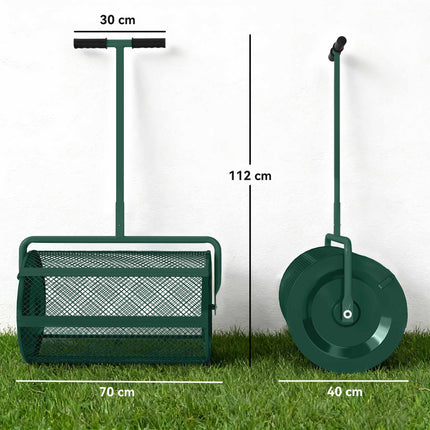 75L Metal Compost Spreader with Adjustable T-Handle