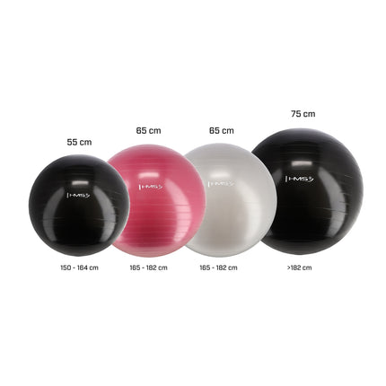 75cm Black Gym Ball – Anti-Burst, Non-Slip Surface