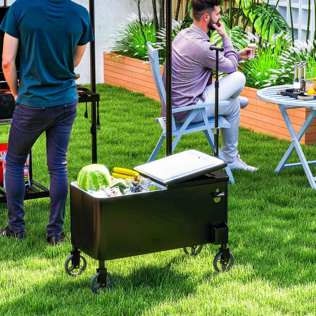Patio Drinks trolley with wheels, 76L, White