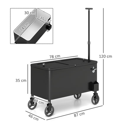 Patio Drinks trolley with wheels, 76L, White