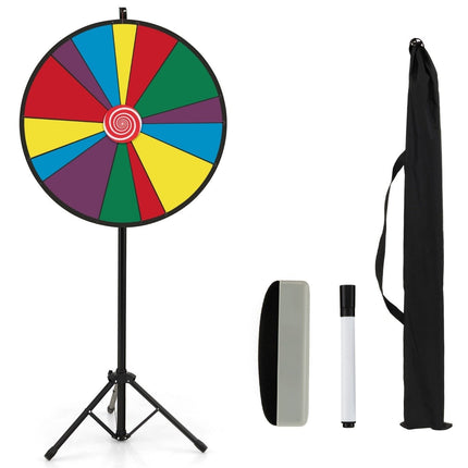 76 cm long competition wheel, height-adjustable lottery wheel with stand, writable wheel of fortune