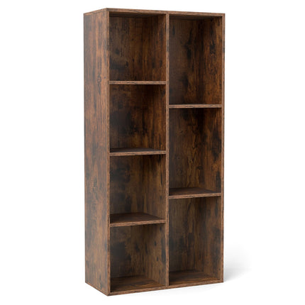7-Cube Bookshelf, Vertical or Horizontal, Rustic Brown