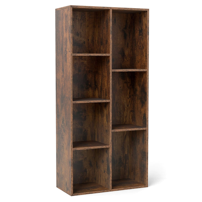7-Cube Bookshelf, Vertical or Horizontal, Rustic Brown