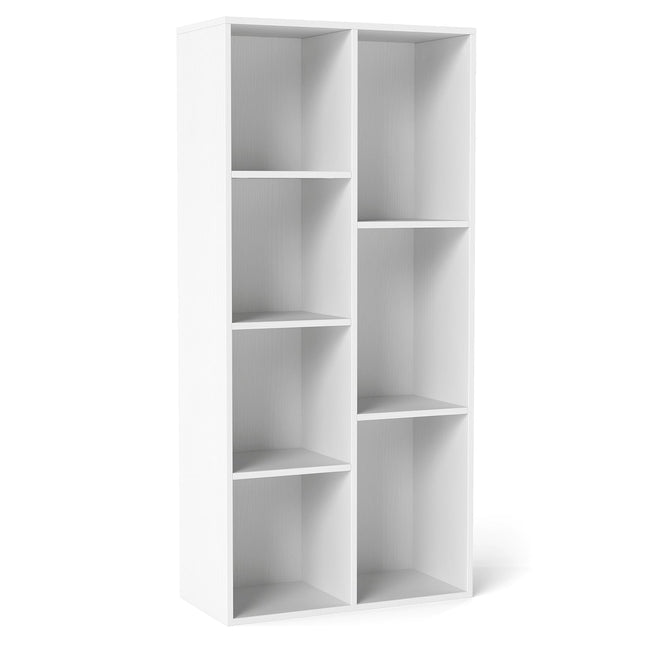 7-Cube Bookshelf, White, Vertical or Horizontal, 49.5x23x106 cm