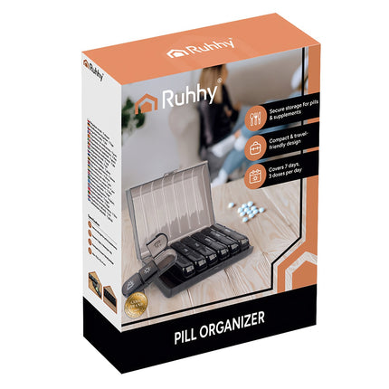 7-Day Pill Organizer with 3 Daily Compartments