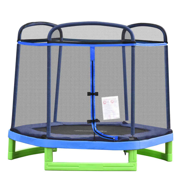 Children's 7ft Trampoline with Safety Net - Indoor/Outdoor Use