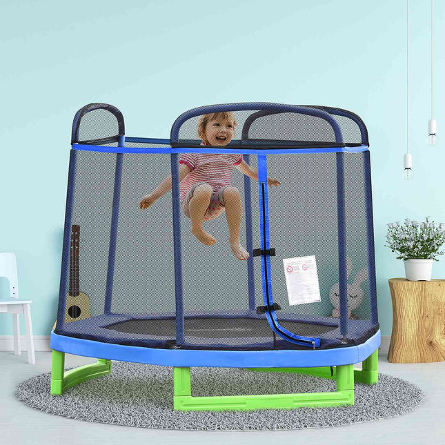 Children's 7ft Trampoline with Safety Net - Indoor/Outdoor Use