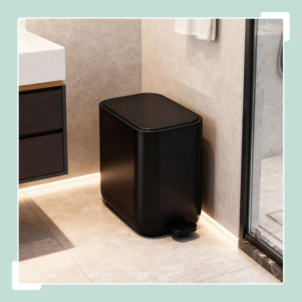 7L Square Pedal Bin – Plastic, Soft-Close Lid