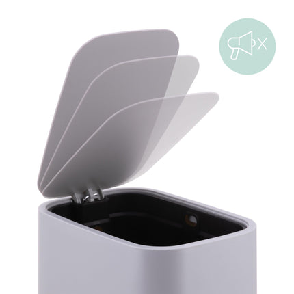 7L Square Plastic Pedal Bin – Soft-Close Lid