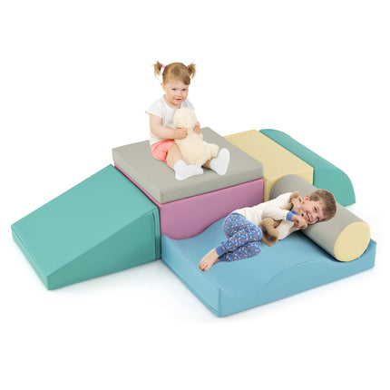 7-Piece Foam Climbing Blocks, Waterproof Zipper Cover