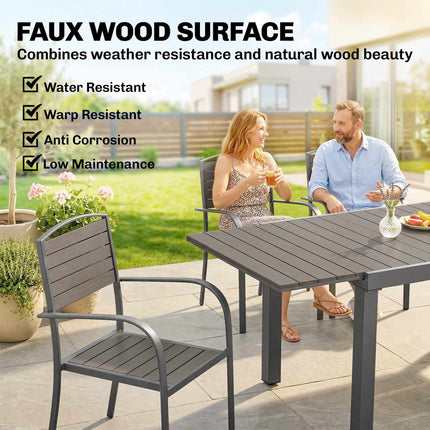 7-Piece Outdoor Dining Set, Extendable Table & 6 Chairs