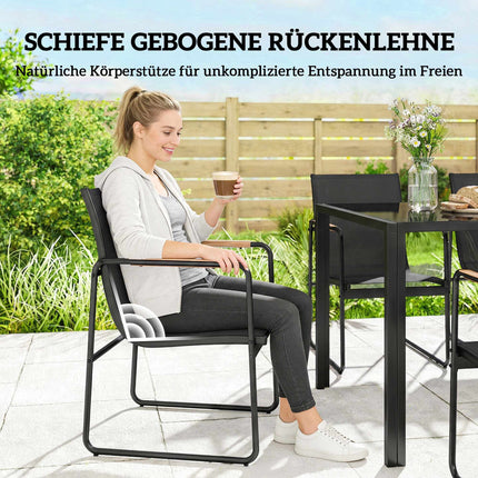 7-Piece Outdoor Dining Set, Steel Frame, Mesh Chairs