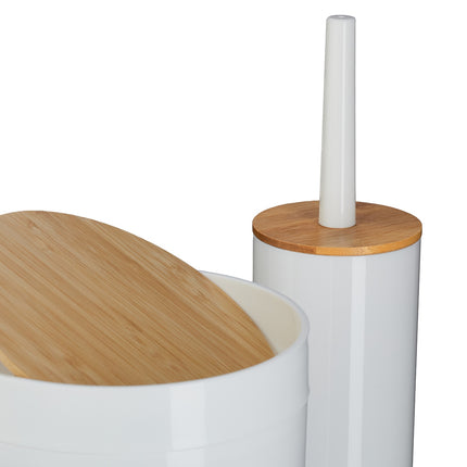 7-Piece Plastic & Bamboo Bathroom Accessories Set