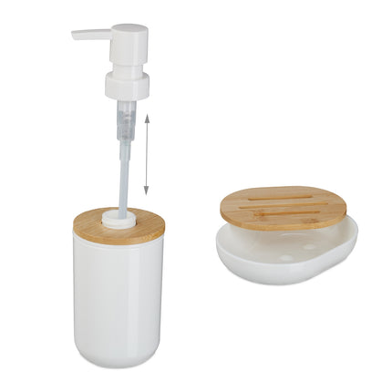 7-Piece Plastic & Bamboo Bathroom Accessories Set