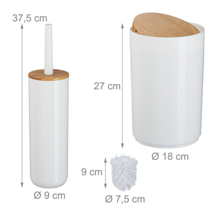 7-Piece Plastic & Bamboo Bathroom Accessories Set