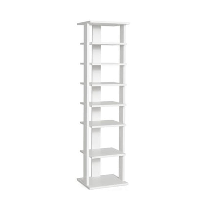 7-Tier Narrow Vertical Shoe Rack, Engineered Wood, White