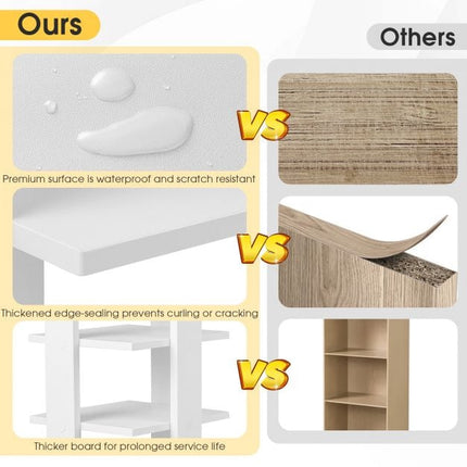 7-Tier Narrow Vertical Shoe Rack, Engineered Wood, White