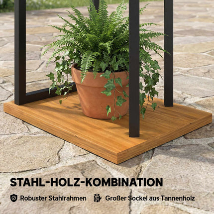 7-Tier Plant Stand, 130 cm Tall, Wood and Steel