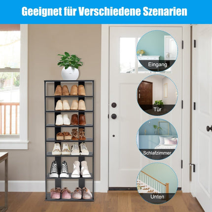 7-Tier Vertical Shoe Rack, Removable Shelf, MDF, 110.5 cm