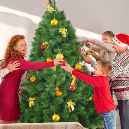 7 ft Artificial Christmas Tree, Hinged, 808 Tips, Stand
