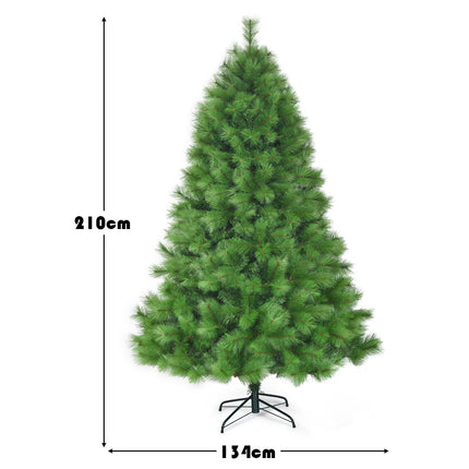 7 ft Artificial Christmas Tree, Hinged, 808 Tips, Stand