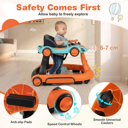7-in-1 Adjustable Baby Walker with Canopy and Speed Control