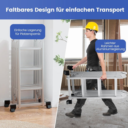 7-in-1 Aluminum Multi-Purpose Ladder, 150kg Capacity