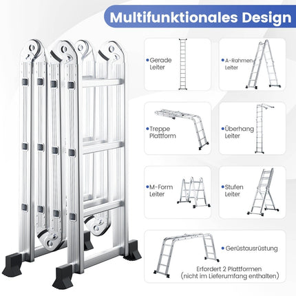 7-in-1 Aluminum Multi-Purpose Ladder, 150kg Capacity