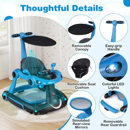 7-in-1 Baby Walker with Adjustable Height & Speed, Blue