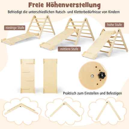 7-in-1 Kids Climbing Set with Slide, Stool, Chalkboard