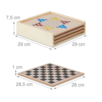 7-in-1 Wooden Board Game Set – Compact Design