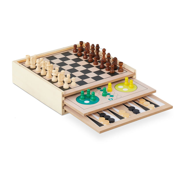 7-in-1 Wooden Board Game Set – Compact Design