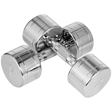 7 kg metal dumbbells set with 2, non-slip grooved handles
