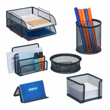 7-part desk organization