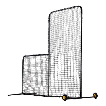 7x7 Ft Baseball L Screen, Portable Pitching Net With Wheels