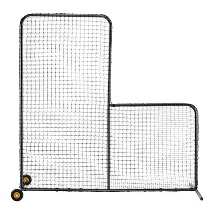 7x7 Ft Baseball L Screen, Portable Pitching Net With Wheels