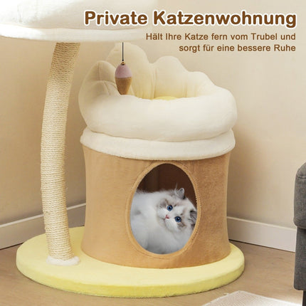 83cm small scratching post with cat cave & sisal scratching post & toy & cushion cat tree