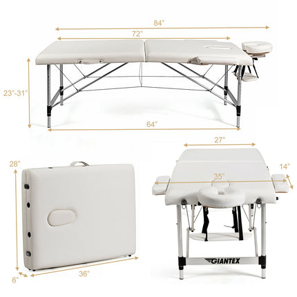 84" Adjustable Portable Massage Table with Carry Case