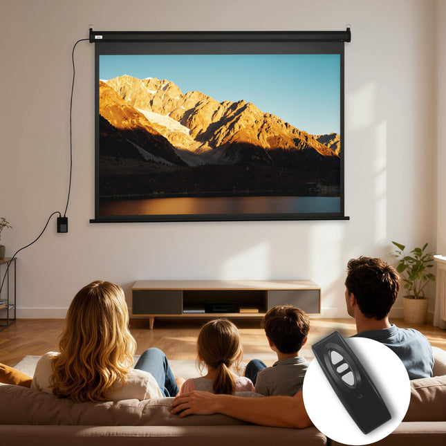 84" Motorized Projector Screen, 4:3, Black, 171x130 cm