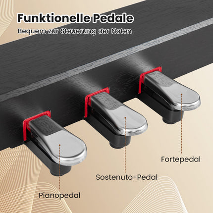 88-Key Digital Piano, Hammer-Action Weighted, 3-Pedal Stand
