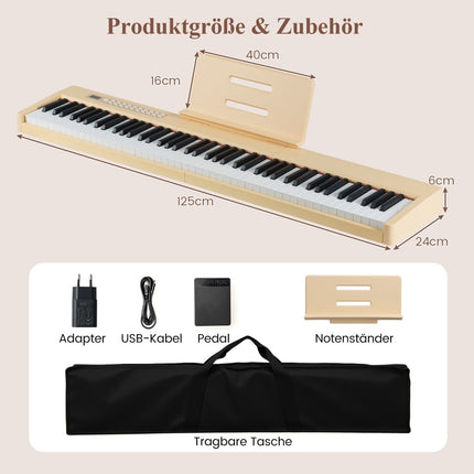 88-Key Digital Piano, Portable Full-Size Electric Keyboard