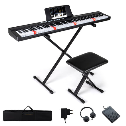 88-Key Digital Piano with Adjustable Stand & Bench
