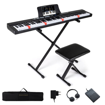 88-Key Digital Piano with Adjustable Stand & Bench