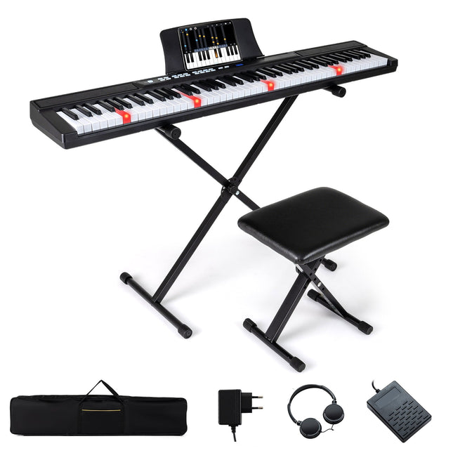 88-Key Digital Piano with Adjustable Stand & Bench