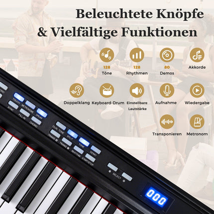 88-Key Digital Piano with Adjustable Stand & Bench