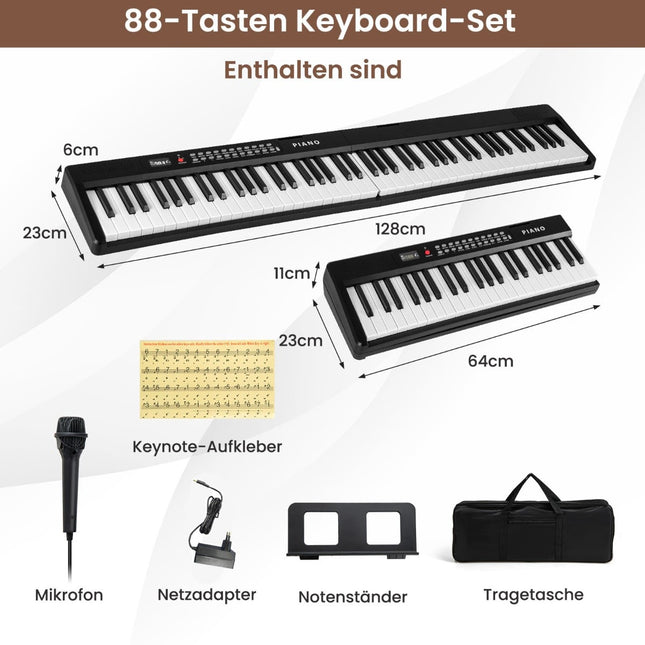 88-Key Foldable Digital Piano with 1000 Rhythms & Tones