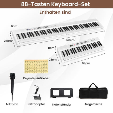 88-Key Folding Digital Piano with 1000 Rhythms and Tones