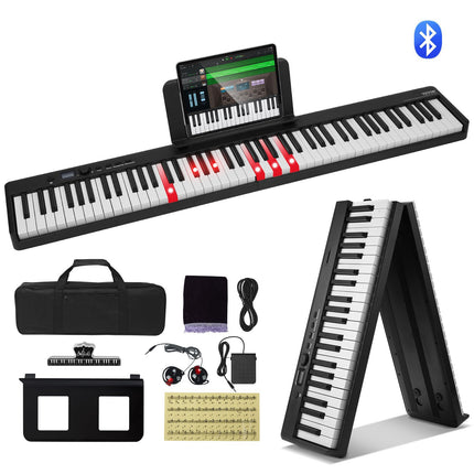 88-Key Folding Keyboard Piano – Bluetooth MIDI Rechargeable