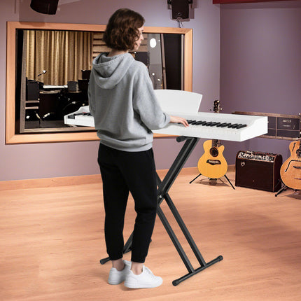 88-Key Semi-Weighted Digital Piano Set, Stand, Pedals, White